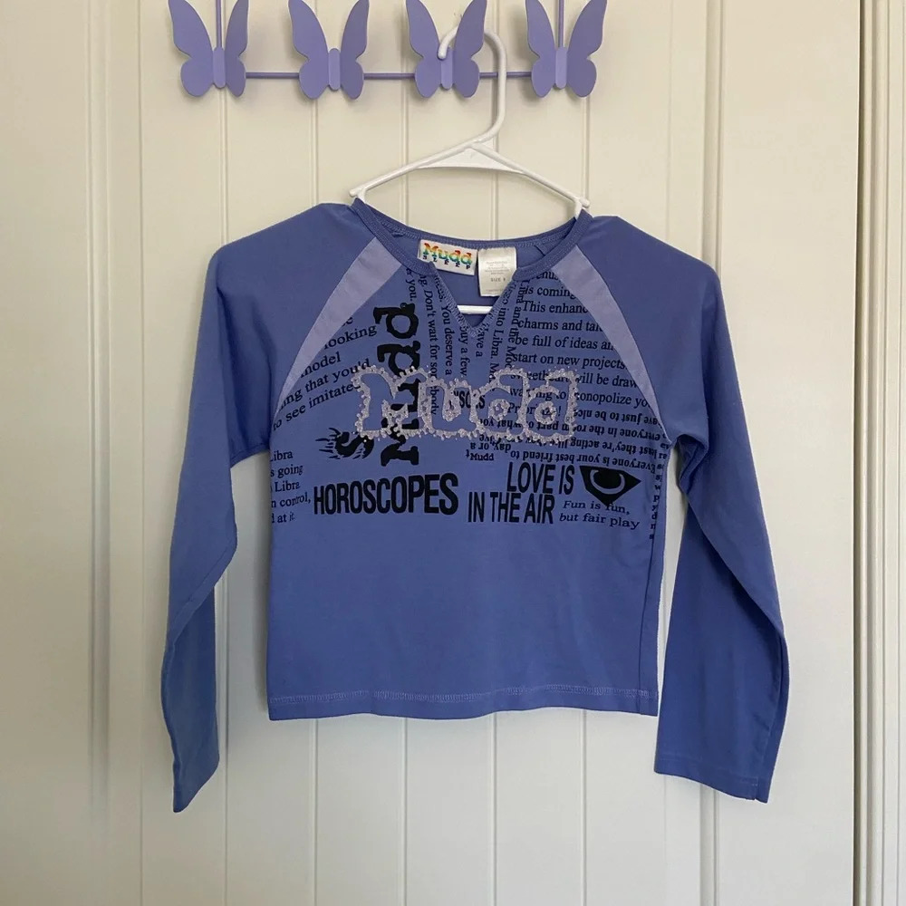Mudd‎ girl’s purple word patterned sleep shirt — size 8